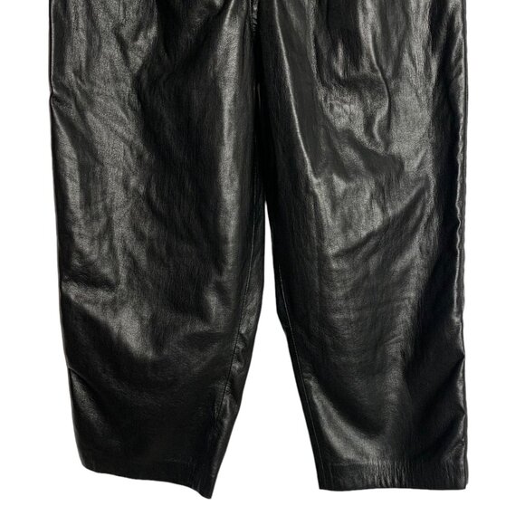 JOIE Black Faux-Leather High-Rise Lined Crop-Length Women's Pants Size 4 - Picture 6 of 8